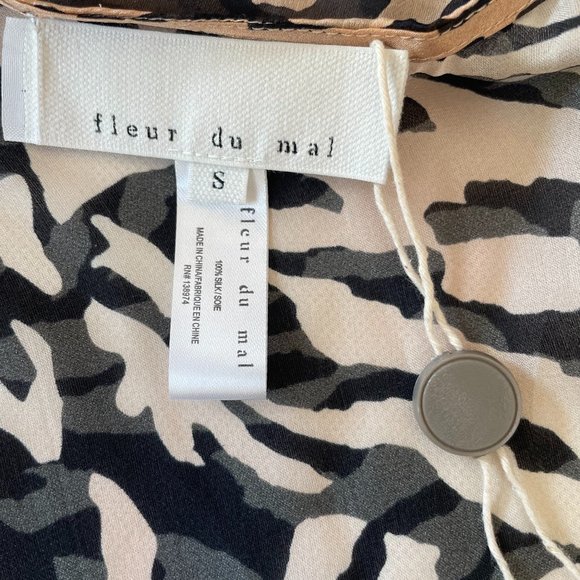 Tiger-print Silk-chiffon Wrap Blouse from FLEUR DU MAL - Picture 7 of 10